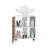 Pascuale Two Side Shelves Under Sink Cabinet With One Doors, Cut-Out Back, Compact 22 Freestanging Bathroom Storage, White, Natural Oak-726849343