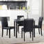 Ensemble de table de salle à manger en bois 5 pièces, ensemble de table de cuisine avec une table carrée et 4 chaises rembourrées, table de salle à manger en bois avec décoration en cristal et ensemble de chaises pour la cuisine