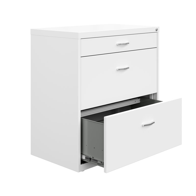 Classeur latéral 3 tiroirs Clete, Blanc
