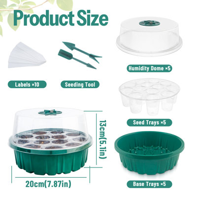 13-Hole Garden Propagator Tray with Lid
