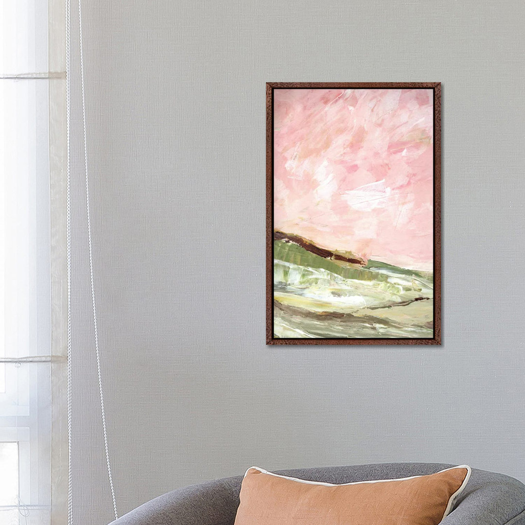 Green & Pink Hills I von Marcy Chapman - Galerie-verpackte Leinwand Giclée auf Leinwand