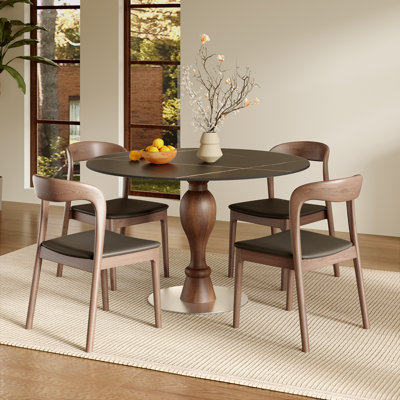 Ensemble de chaises bistro 39 "/ 43" pour 2 à 4 tables de salle à manger coin-repas avec base en pierre frittée et base en métal