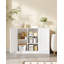 Bathroom Storage Cabinet, Bathroom Floor Cabinet with 3 Open Adjustable Shelves and 2 Doors, Freestanding Bathroom Storage Unit for Living Room, Entryway, Kitchen, White 