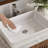 Black Rectangular Ceramic Vessel Sink, Modern Linear Design, 4.7" H X 19.7" L X 14.2" W, Fits 3.35" Countertop Hole
