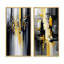 Art mural noir et jaune géométrique, ensemble de 2 pièces sur toile - abstrait géométrique noir et jaune III-2053216322-2053216320