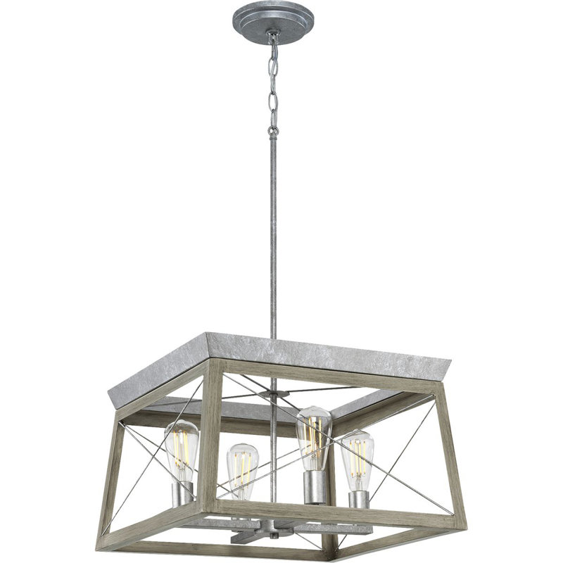 Uschi 4 - Light Dimmable Cage Chandelier, Galvanized
