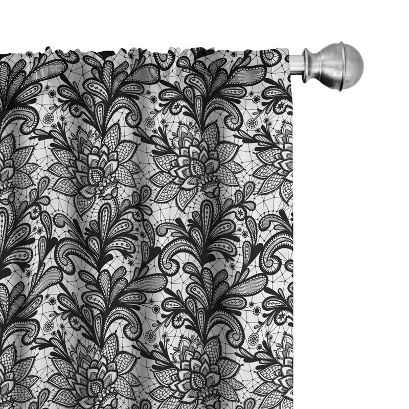 Paire de rideaux semi-diaphanes avec passe-tringle Leaf, 28 po x 84 po