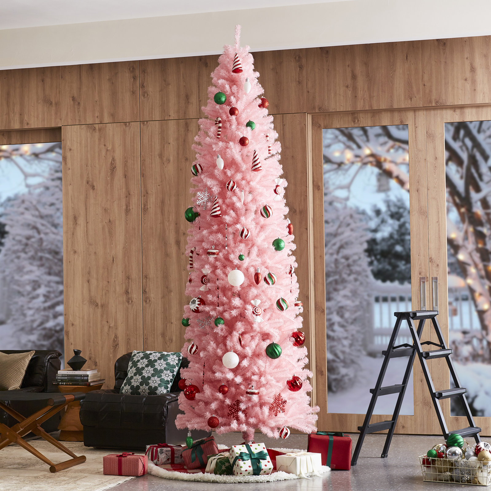 Pink 9' Pine Christmas Tree, 9ft
