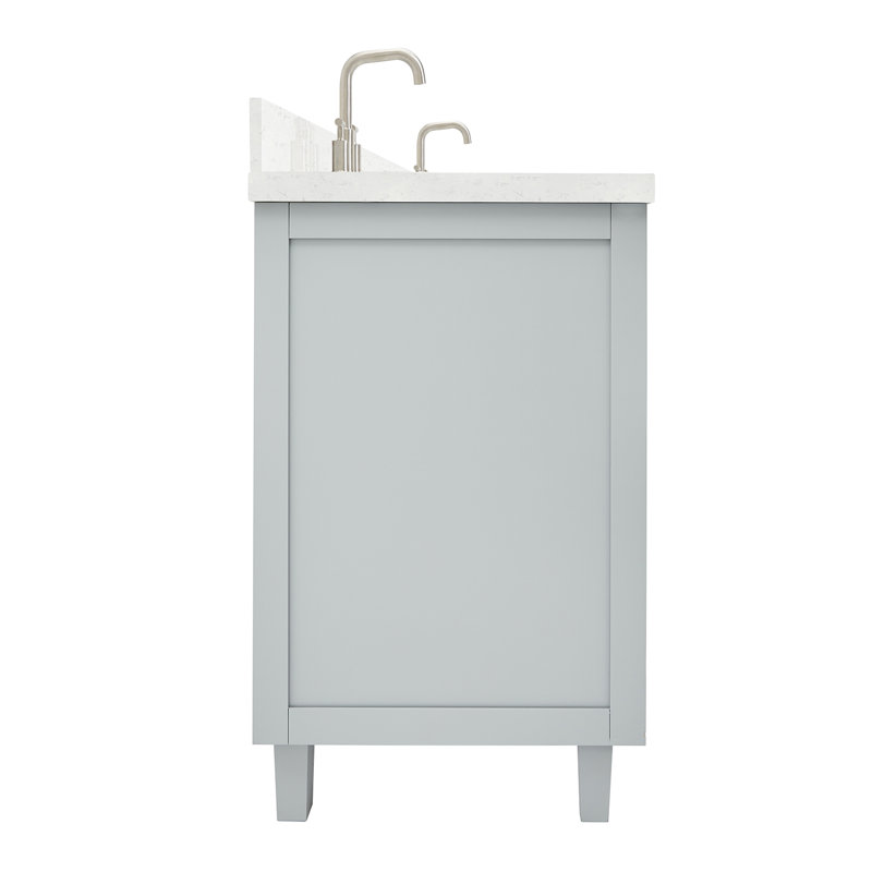 ARIEL Monroe 72 Double Sink Bathroom Vanity with Carrara Quartz Top, Gray