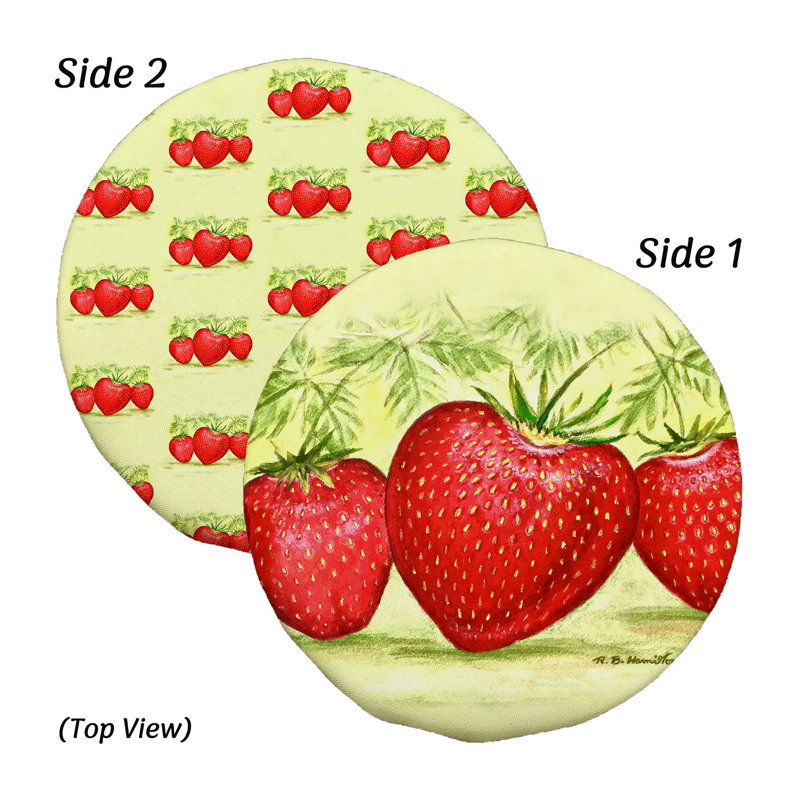 Couvercle de bol réversible Strawberries, 14"