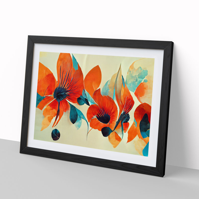 Flowers - Framed Print, Black Framed, 46cm H x 64cm W