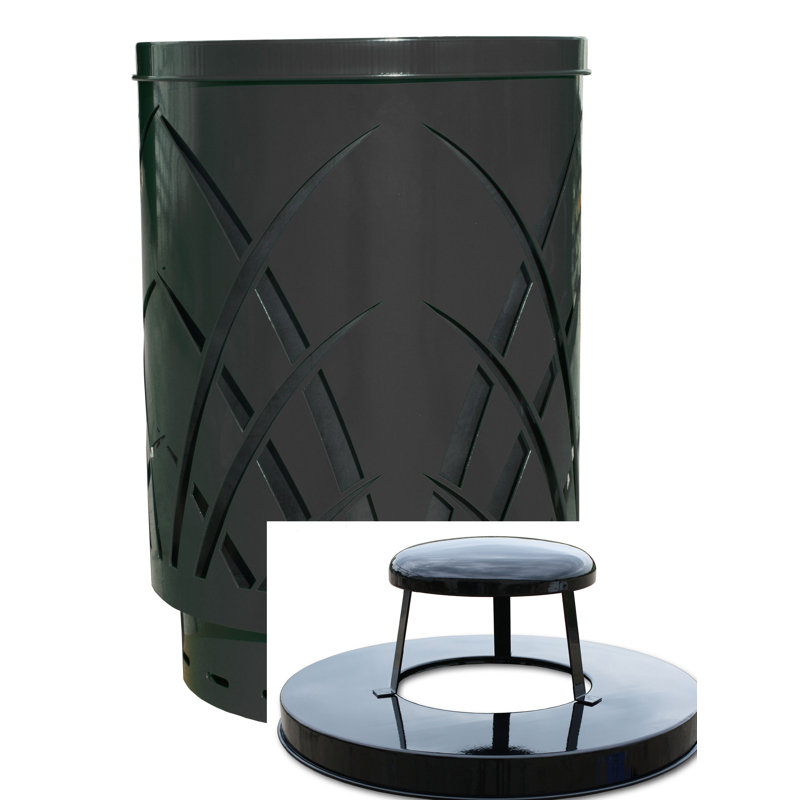Poubelle 40 gallons Covington, Noir