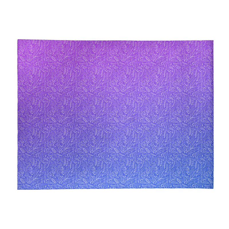 Tapis bleu / mauve Ombre Ditsy, Rectangle 8 pi x 10 pi