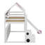 Lit mezzanine simple en bois avec tente-576023107