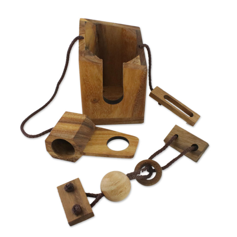 Mckissick Solid Wood Tabletop Wine Bottle Rack in Brown