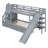 Twin-Over-Twin Castle Style Bunk Bed With 2 Drawers 3 Shelves And Slide - Gray-955227281-955227282