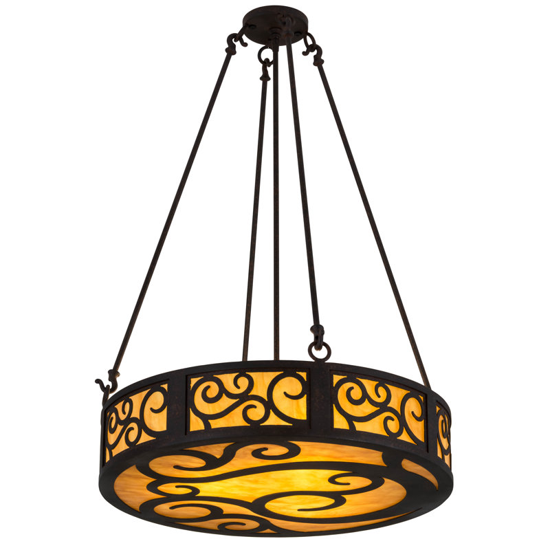 Luminaire suspendu tambour simple à 3 lumières Dean