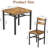 3 Piece Square Bar Table And Chairs Set, Space Saving Design Dining Table Set With Storage Shelf, Small Kitchen Table Set Of 3, With Particle Board Table Top And Metal Frame-1868124066