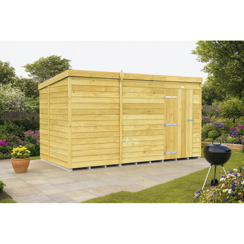 12ft x 6ft Pent Shed - Single Door without Windows