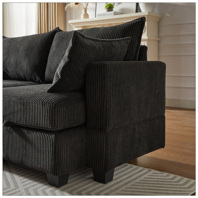 Canapé modulaire 113,5 po Sectiona, Noir