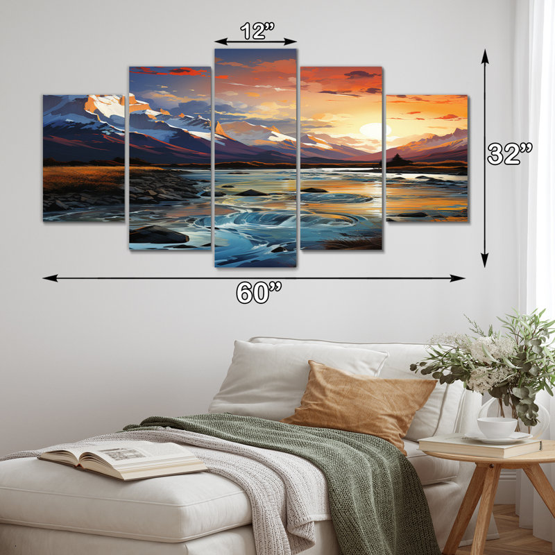South America Mountain Majesty - impression sur toile de paysages - 5 panneaux