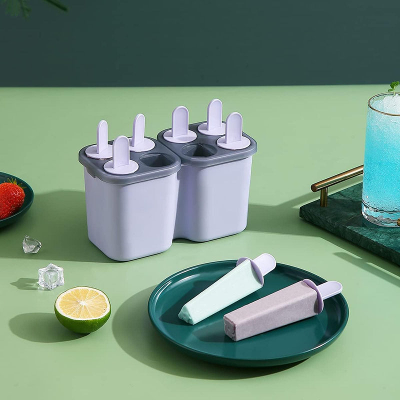 Moules à glaçons, moules à glaçons 8 pièces, moules à crème glacée réutilisables pour enfants, moules à glaçons faits maison de nombreuses formes, machine à glaçons, sans BPA (8 cavités - mauve)
