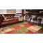 Tapis brun clair / rouge touffeté à motif géométrique Beunka-1673957744