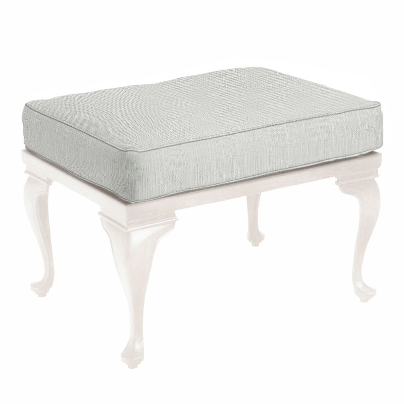 Provance Ottoman with Cushion, Welt, Verona Silver, Chalk