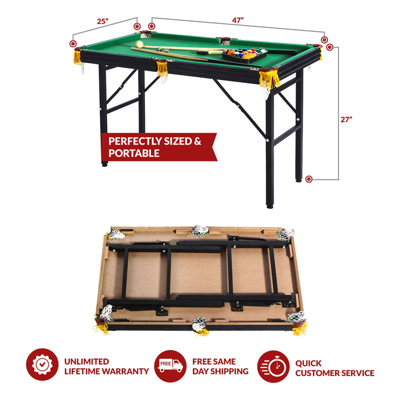 Table de billard / billard pliante 48 po Rack Leo, Vert