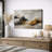 Bold Neutral Abstract Artwork with Black and Ochre Forms, Living Room Pictures, Framed Canvas Giclee Print Wall Art-562263107-562263114