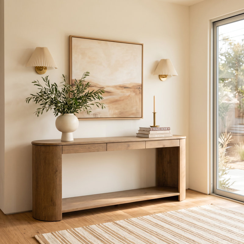 Lovella 79 " W Console Table, Brown