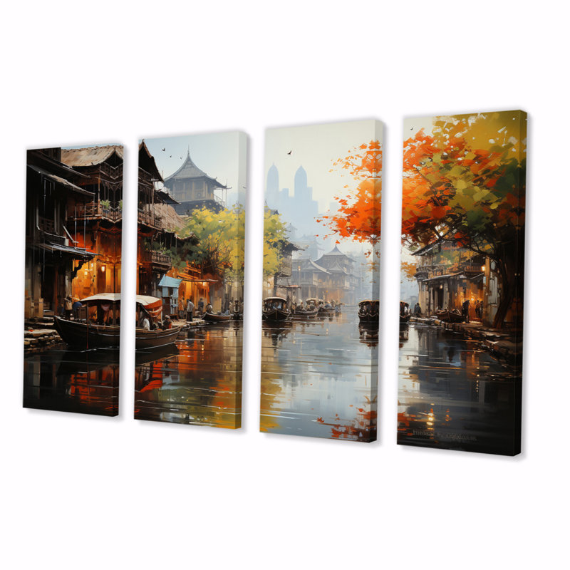 Grissom - art mural sur toile Vietnam - 4 panneaux