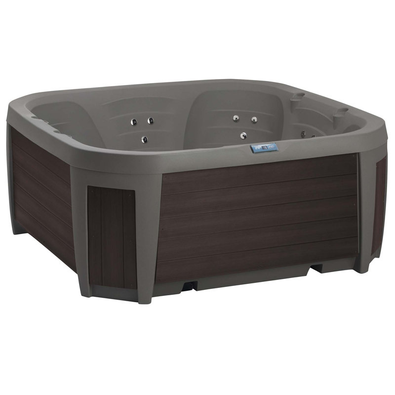 Maui Hot Tub New for 2025, 6-Person Open, 25 SS Jet, 110V/230V, Real Stainless Heater, Beautiful Upgraded Synthetic Wood Skirt, Ozone, Waterfall and LED Lighting