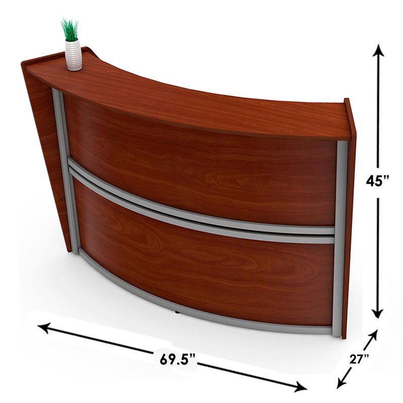 Bureau de coin de réception, Cerisier, 45"H x 69.5"W x 27"D