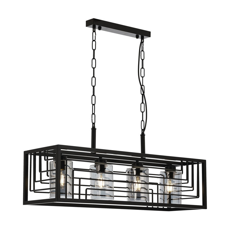 4 - Light Kitchen Island Pendant, Black