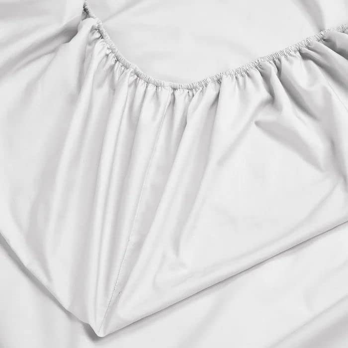 Aurelian 100% Cotton Percale Fitted Sheet, King, White