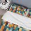 Orange And Teal Popart Pop Culture Pixels - Ensemble de housse de couette rayé-500716834