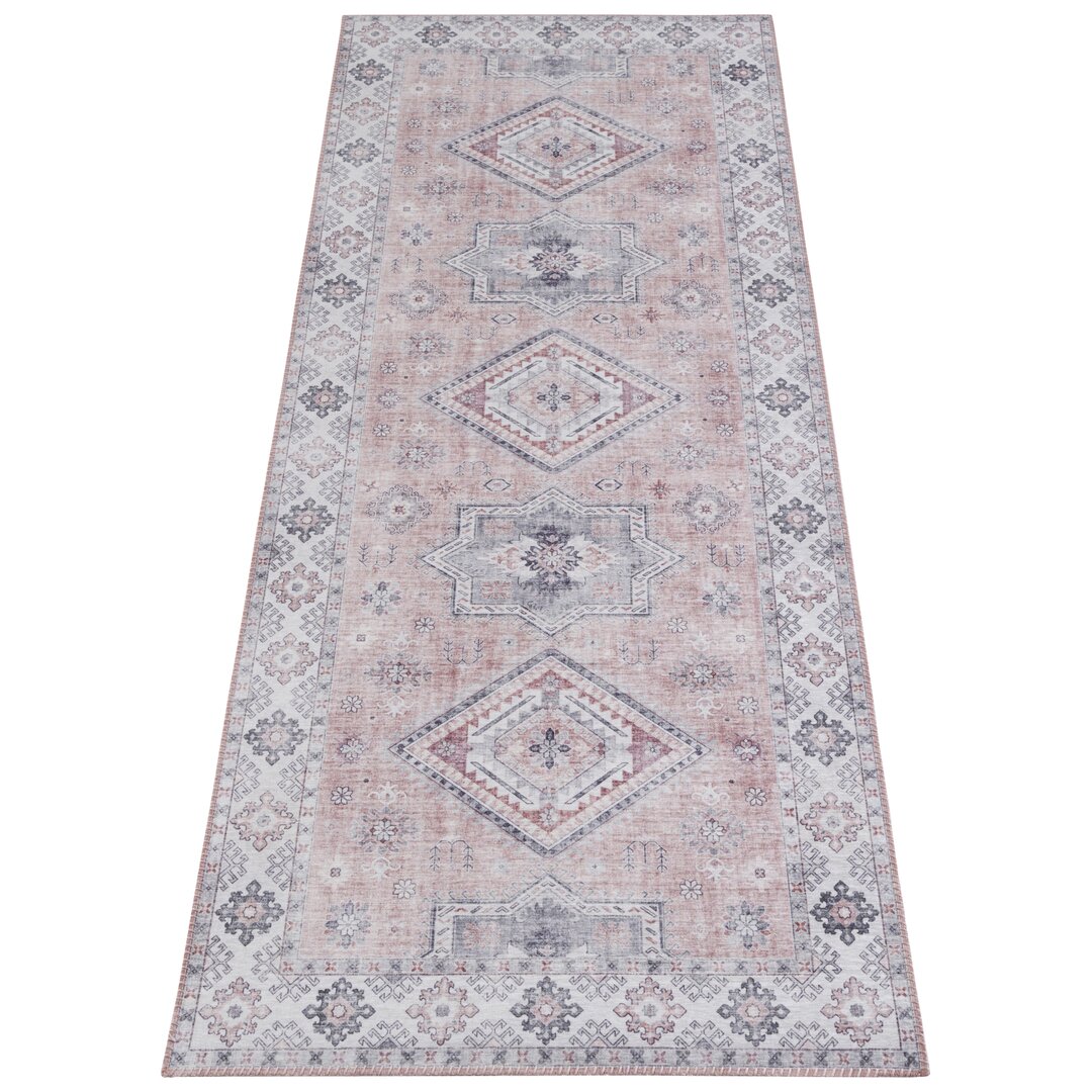 Gratia Teppich Orientalisch - Orient Flachgewebe für Wohnzimmer, Esszimmer, Schlafzimmer - Pink