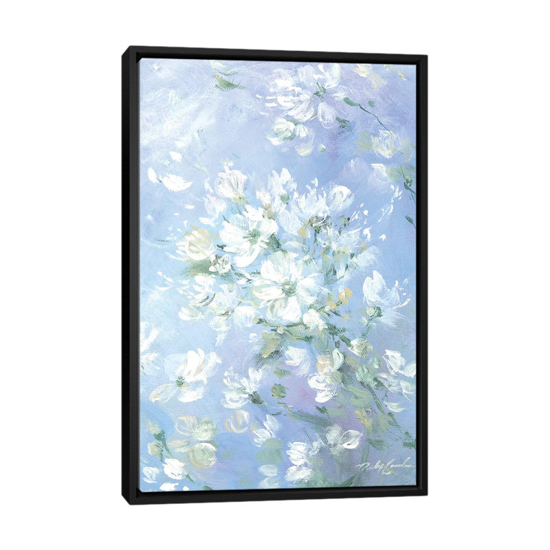 «Sweet Wild Roses» par Debi Coules, reproduction sur toile, H 26 po x l 18 po x P 1,5 po, Toile avec cadre noir, Pas de tapis