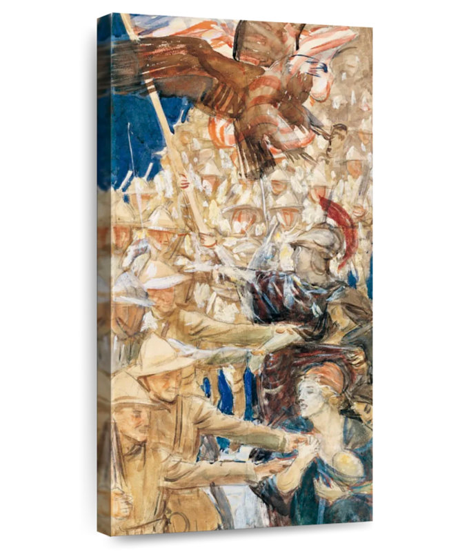 Étude pour l'arrivée des américains 1921-1922, H 24 po x l 12 po