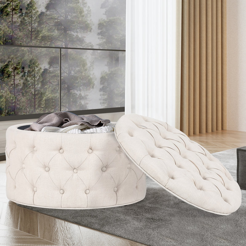 Repose-pieds Amram, Lin beige clair