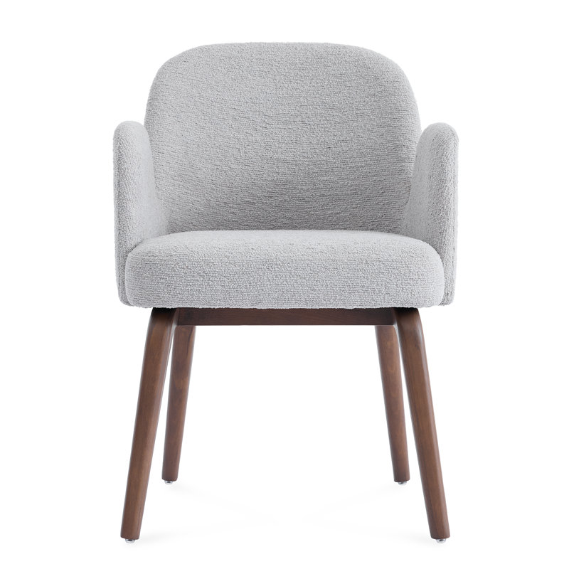 Elano Walnut Effect Ash Wooden Frame Dining Chair, Grey