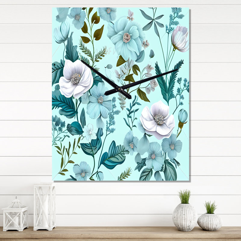 Jerrene - Horloge murale bouquet floral, Très grand