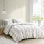 Housse de couette en coton pour très grand / très grand lit - Rayures grises, avec motif d'étoiles
