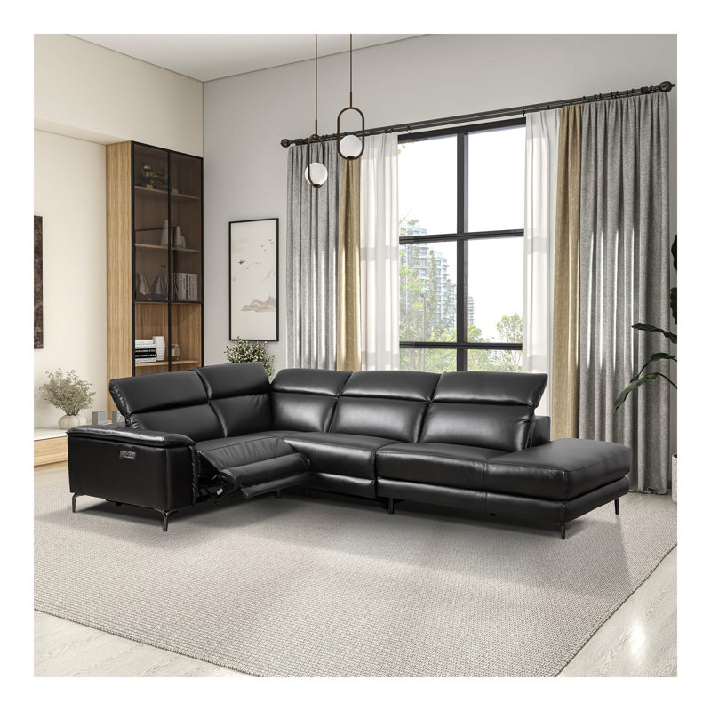 Canapé modulaire inclinable Zander - Polyuréthane noir