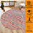 Washable Round Rug 4x4 Circle Modern Solid Color Floor Mats, Small Braided Print Accent Carpet with Non-Slip Backing, -Soft Low Pile Throw Rug for Living Room, Bedroom, Colorful-1967158198