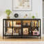 Buffet Aydee avec portes en verre et lumières DEL A 55 po-2080592139