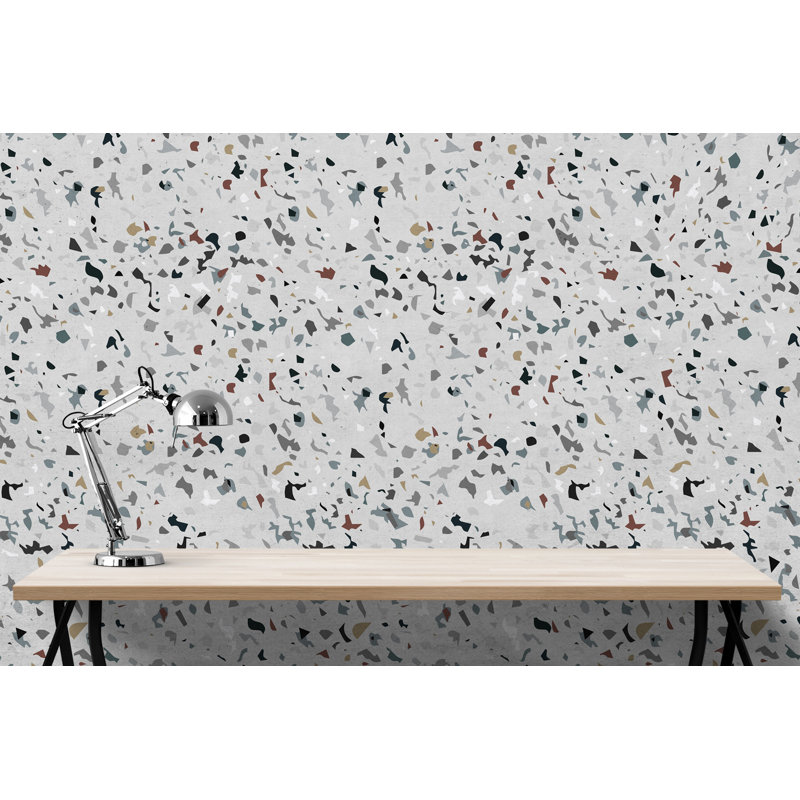 Murale Grise Terrazzo, L 144 po x l 108 po