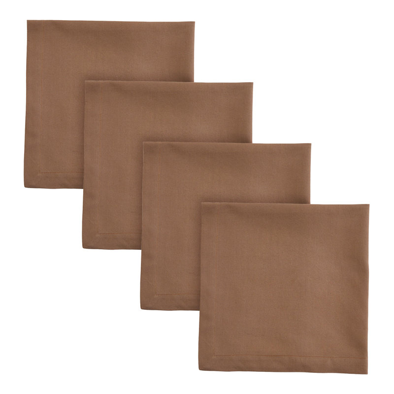  Elements Burro Napkin Set of 4, 18” Square, Brown