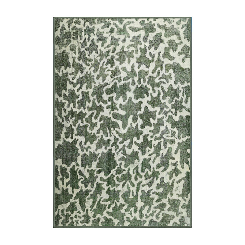 Tapis bleu/beige contemporain, Rectangle 5 pi x 8 pi